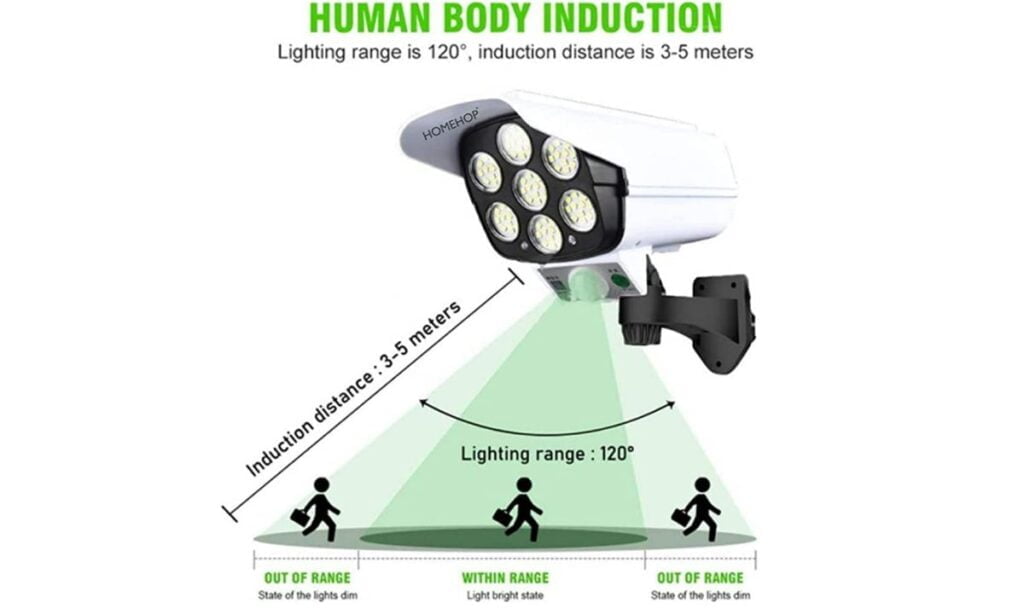 Homehop Solar Light Outdoor 77 Led Motion Sensor Security Camera